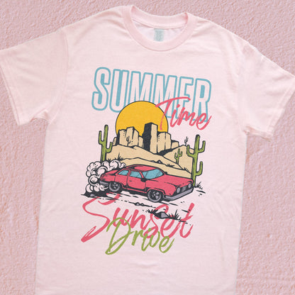 Summer Time Sunset Drive T Shirt