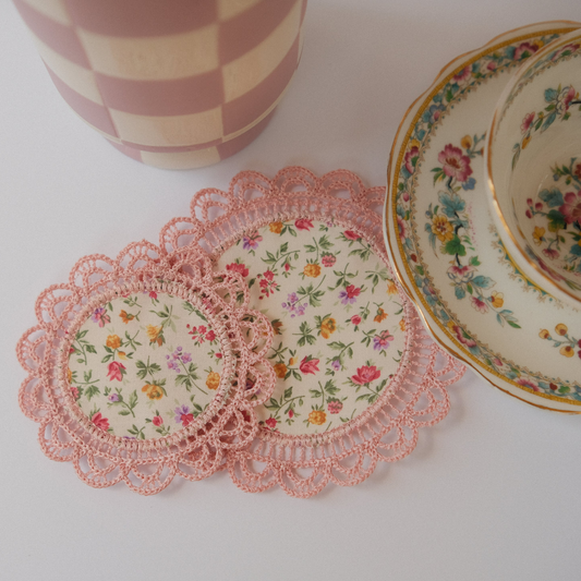 Vintage Floral Lace Embroidered Coaster