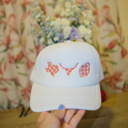 Embroidered Texas Trio Football Trucker Hat