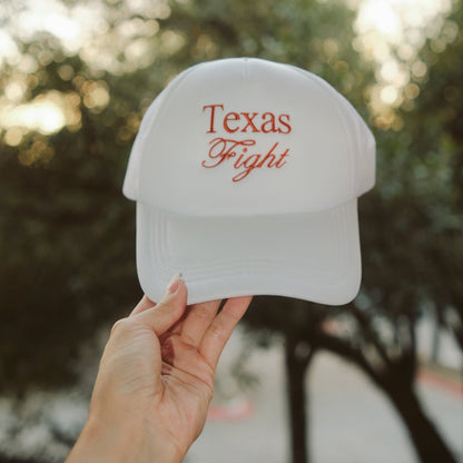 Embroidered Texas Fight Trucker Hat