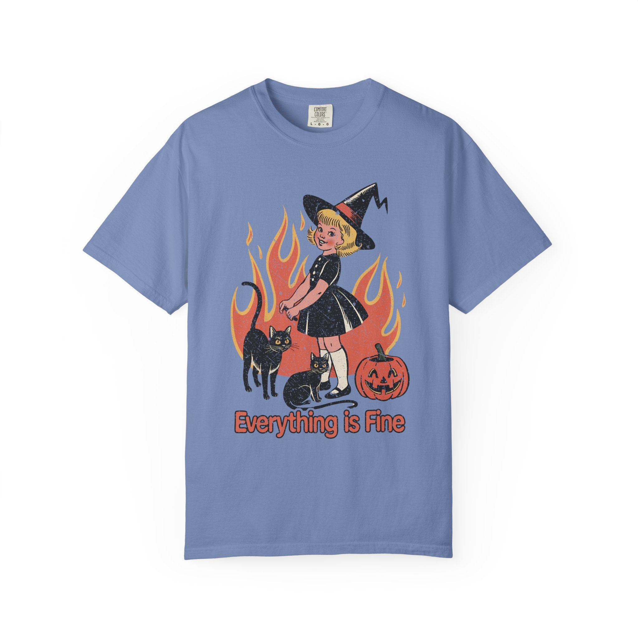 Retro Everything Is Fine Witch T-Shirt