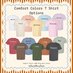 a variety of t-shirt colors and styles, including white, peach, chambray, orchid, butter, blossom, yam, bay, Crimson, washed denim, yam, Hemp, and pepper.