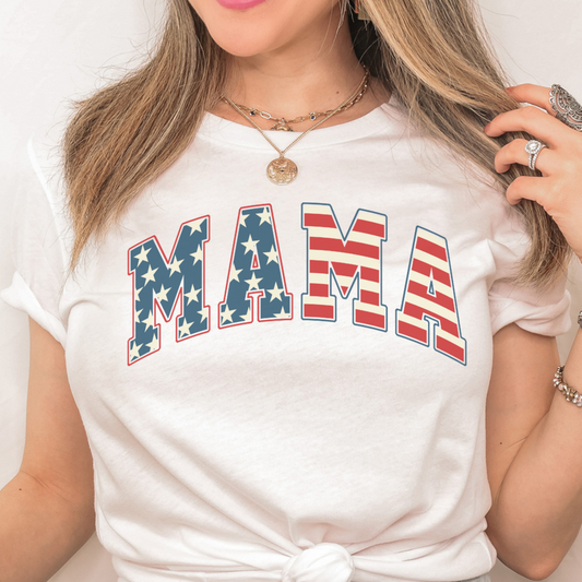 Fourth of July Stars and Stripes Mama T Shirt