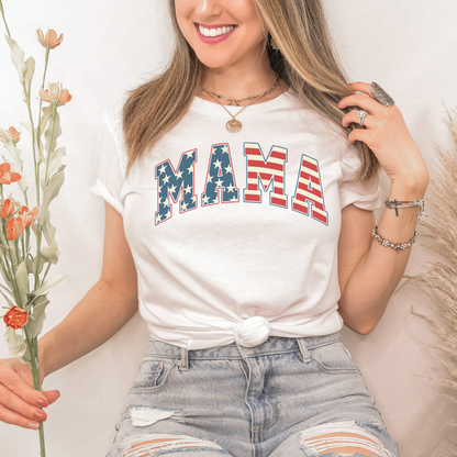 Fourth of July Stars and Stripes Mama T Shirt