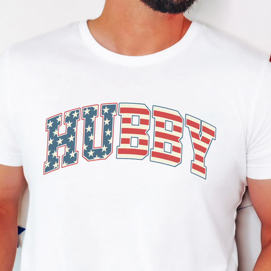Fourth of July Stars and Stripes Hubby T Shirt