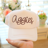 Embroidered Aggies Rope Font Trucker or Dad Hat