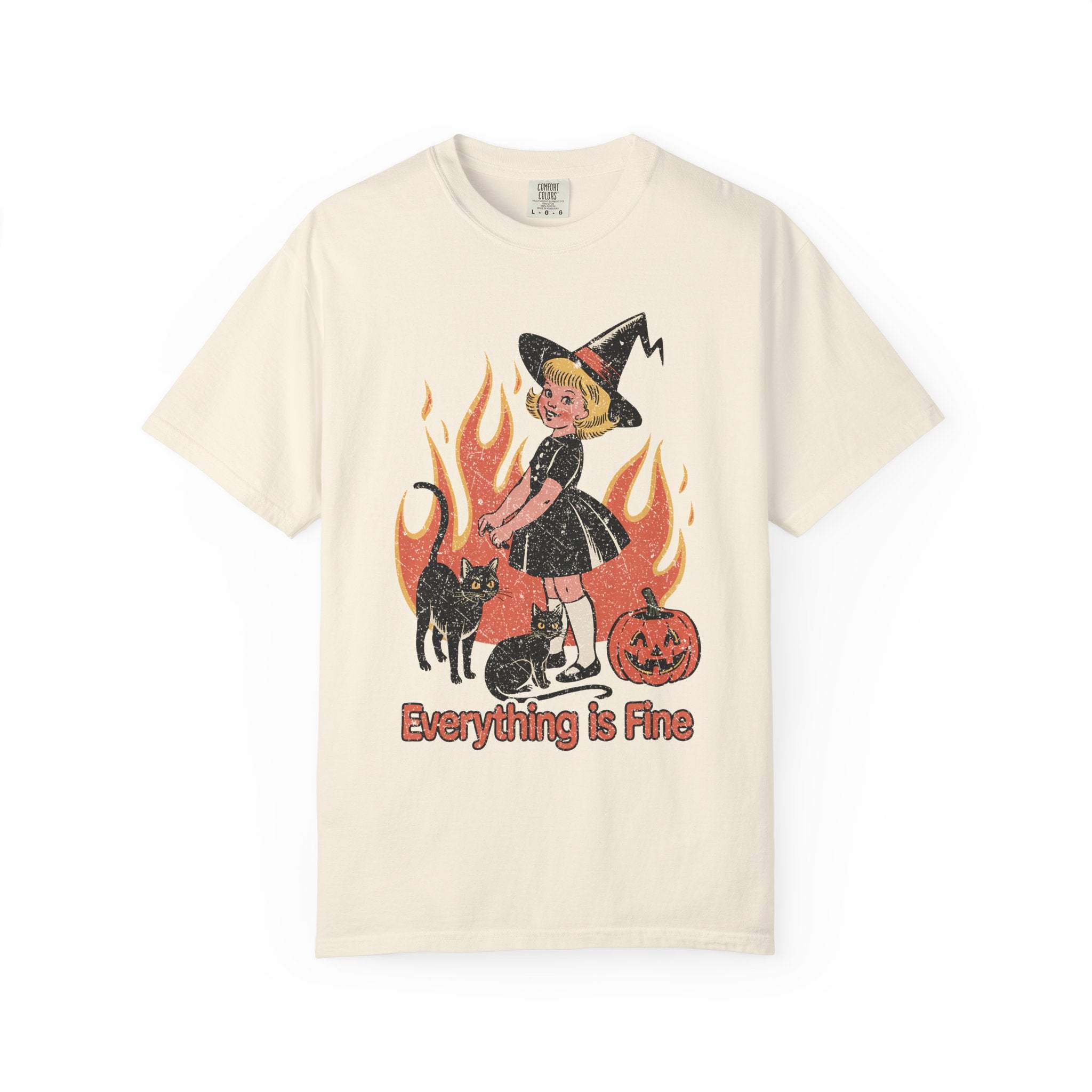 Retro Everything Is Fine Witch T-Shirt