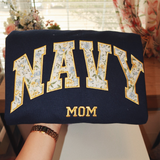 Custom Navy Sailor Patchwork Embroidered Sweatshirt or T Shirt