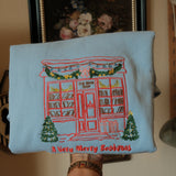 A Very Merry Bookmas Christmas Bookstore Embroidered Sweatshirt or T Shirt