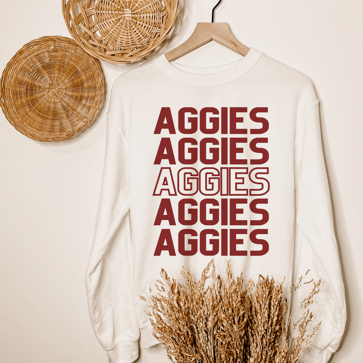 Maroon Aggies Solid and Outline Sweatshirt