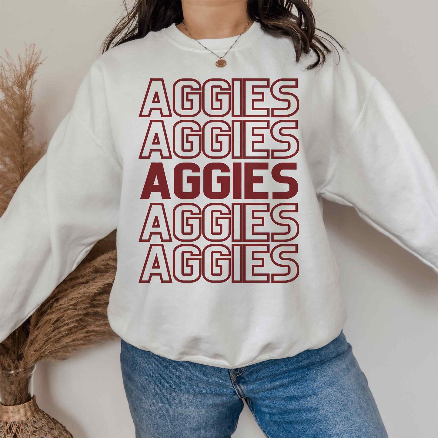 Maroon Aggies Outline Sweatshirt
