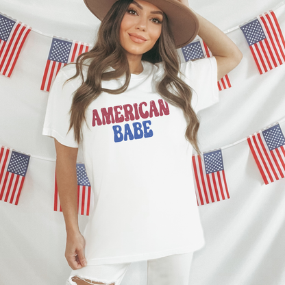Distressed American Babe T Shirt