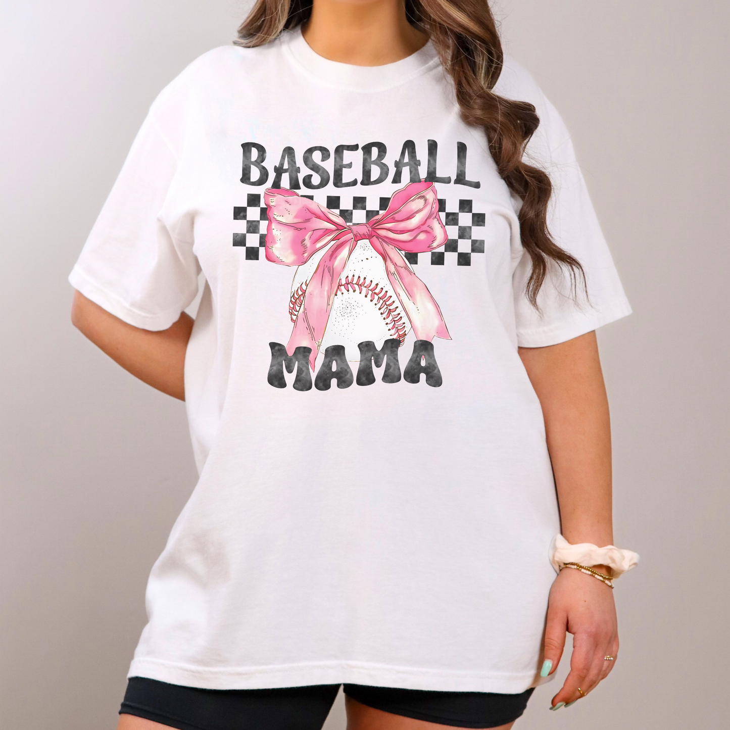 Baseball Mama Bow Coquette T Shirt