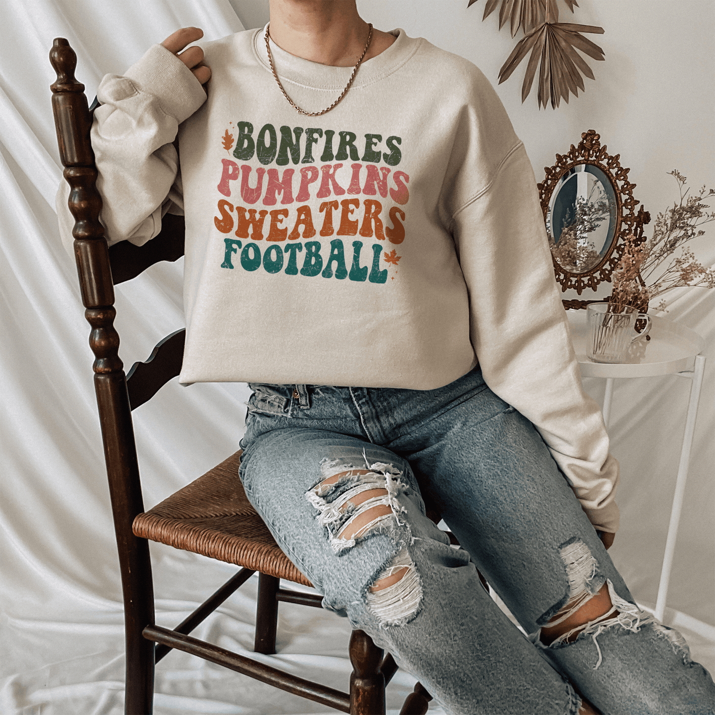 Autumn Vibes Bonfires and Football Sweatshirt