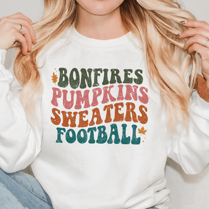 Autumn Vibes Bonfires and Football Sweatshirt