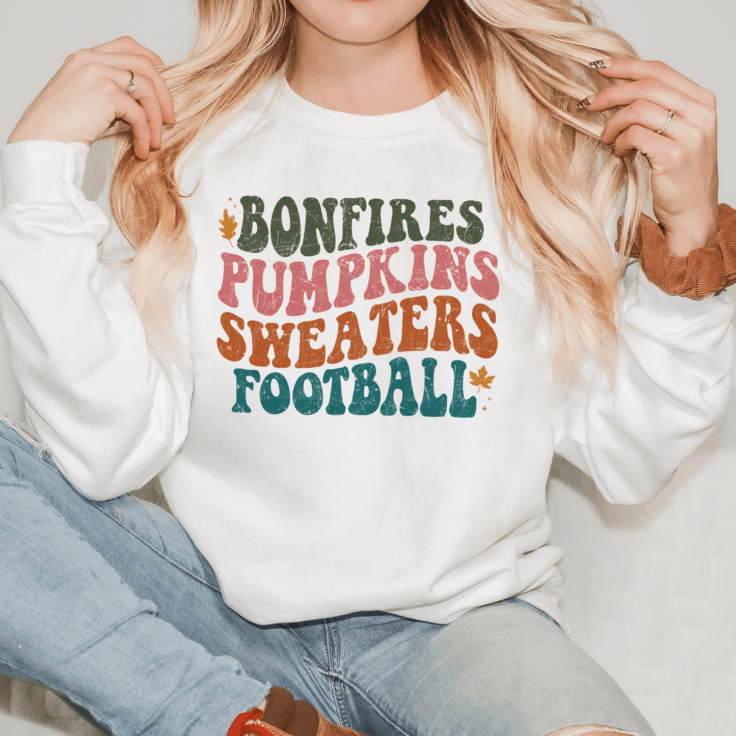 Autumn Vibes Bonfires and Football Sweatshirt