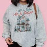 Christmas Charm Victorian Home Holiday Sweatshirt