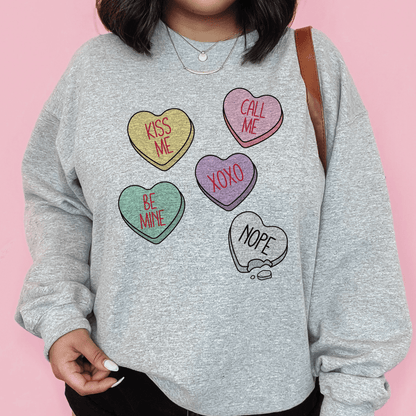 Candy Heart Message Sweatshirt
