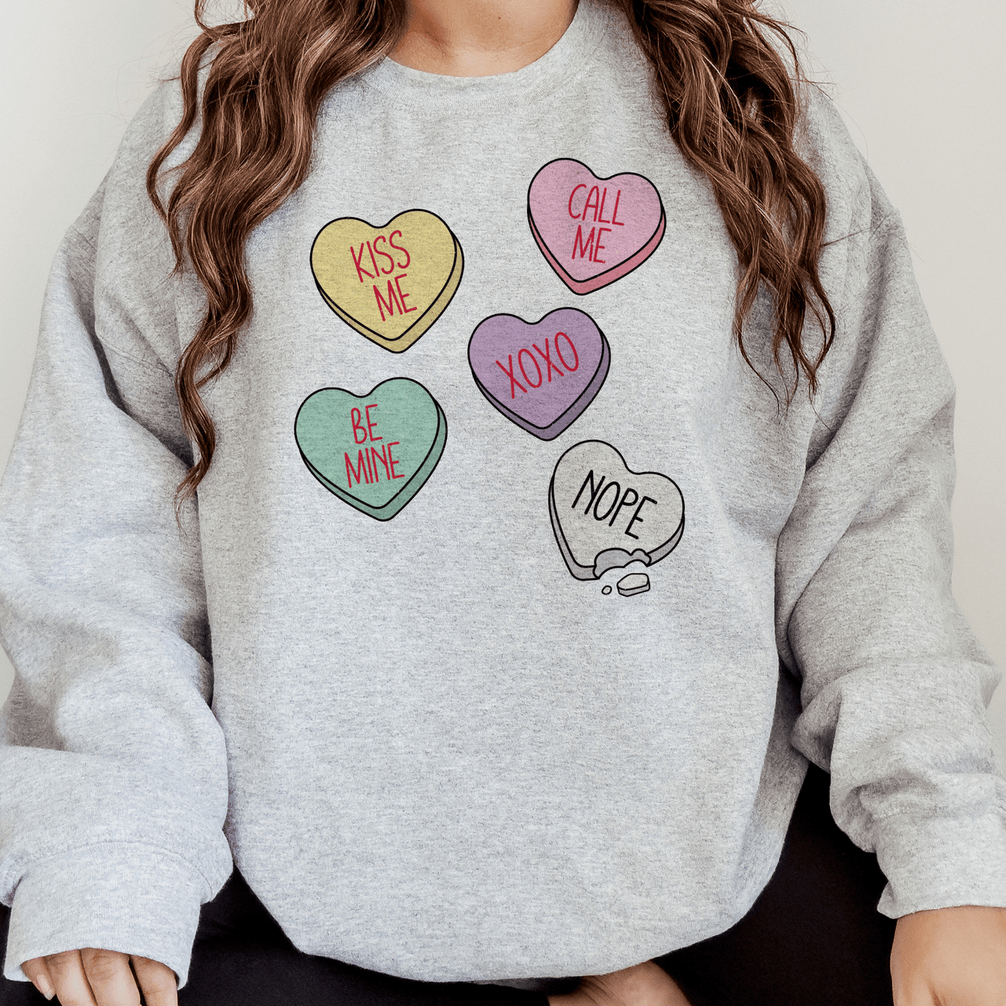 Candy Heart Message Sweatshirt