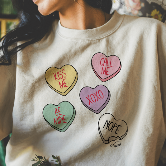 Candy Heart Message Sweatshirt