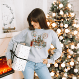Enchanted Castle Festive Theme Park Holiday Sweatshirt