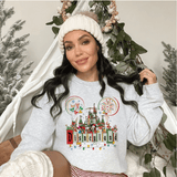 Enchanted Castle Festive Theme Park Holiday Sweatshirt