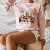 Enchanted Castle Festive Theme Park Holiday Sweatshirt