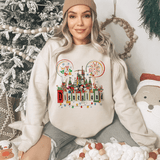 Enchanted Castle Festive Theme Park Holiday Sweatshirt