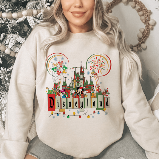 Enchanted Castle Festive Theme Park Holiday Sweatshirt