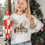Enchanted Castle Festive Theme Park Holiday Sweatshirt