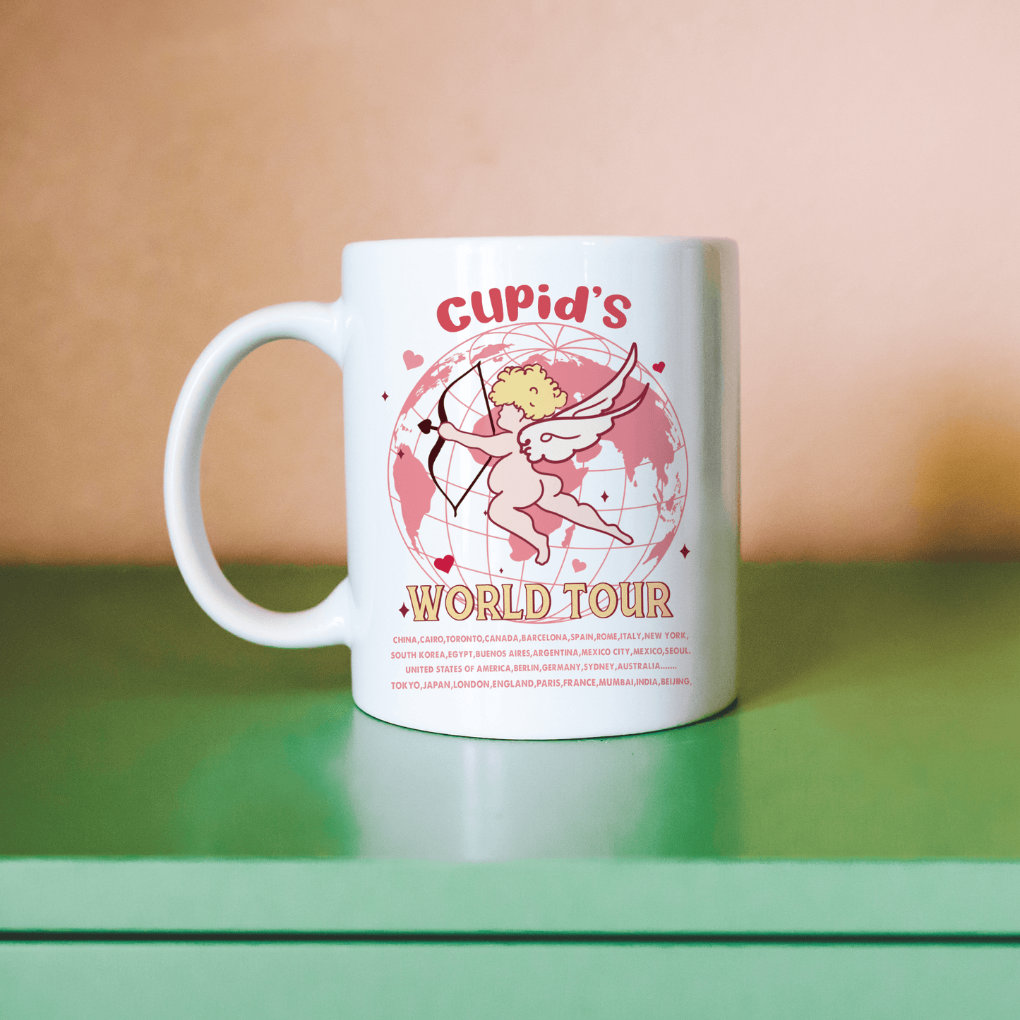 Cupid's World Tour 12 oz Ceramic Mug