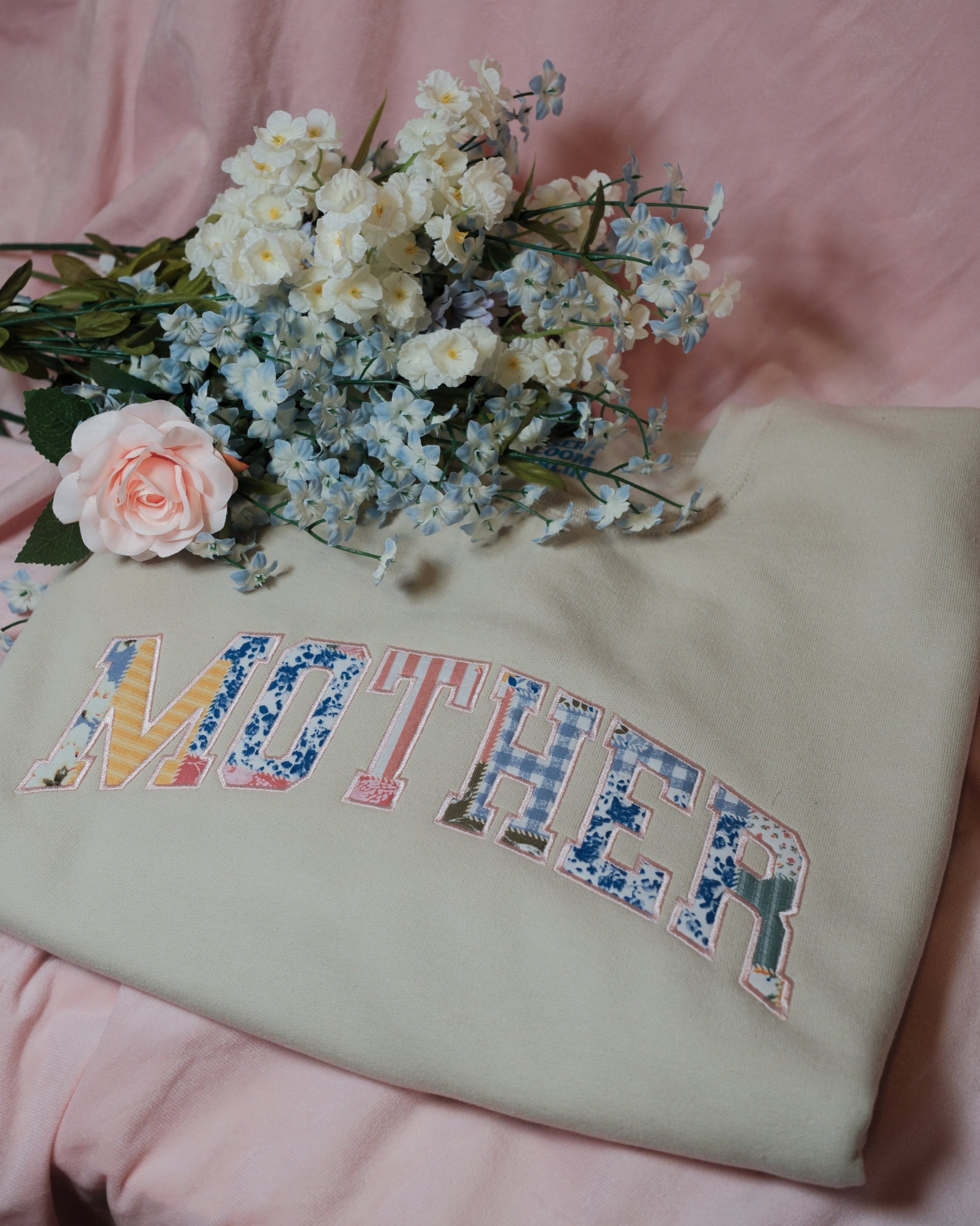 Custom Text Patchwork Embroidered Sweatshirt