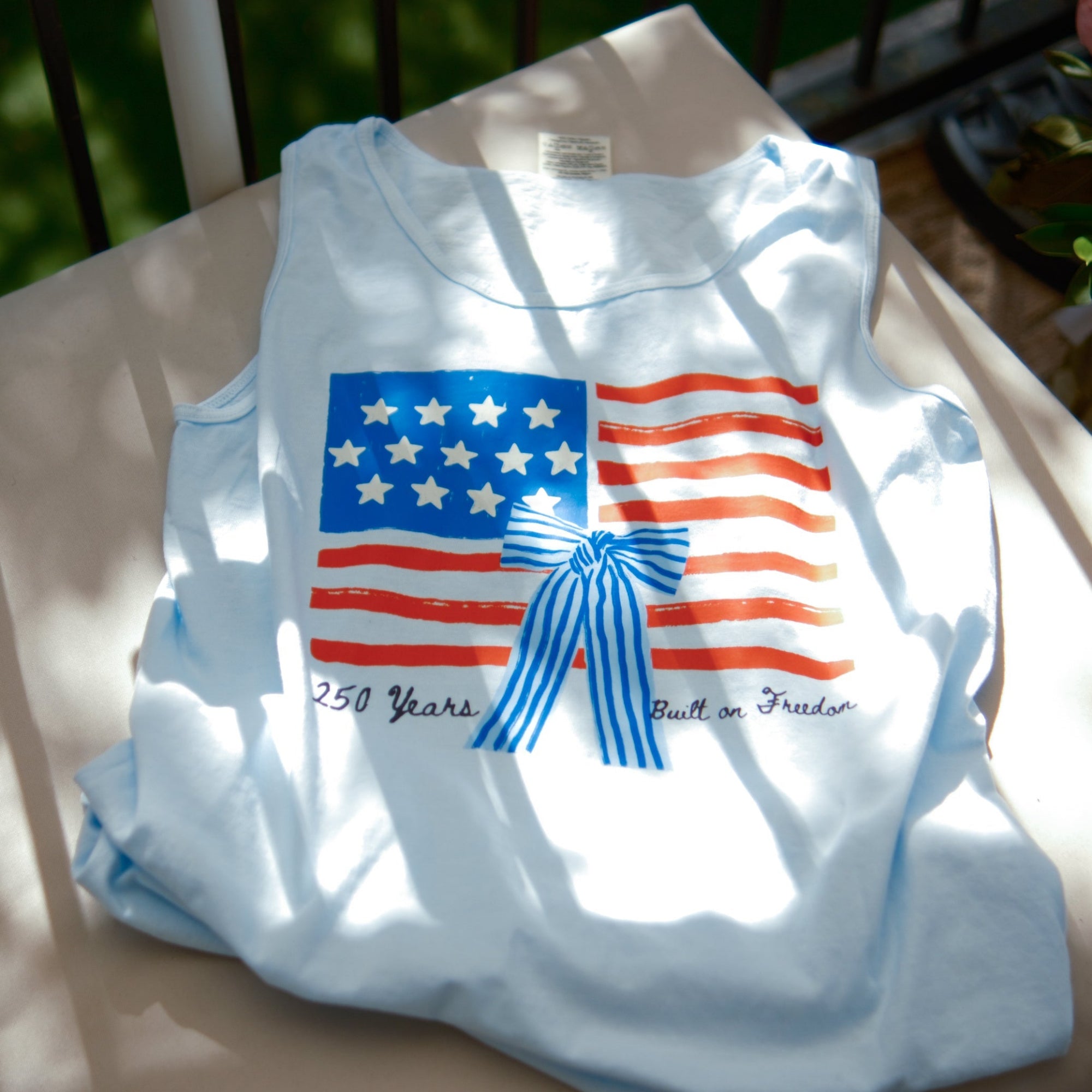 Girly American Flag Bow Tank Top