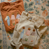 Embroidered Pumpkin Girls Night Sweatshirt or T Shirt
