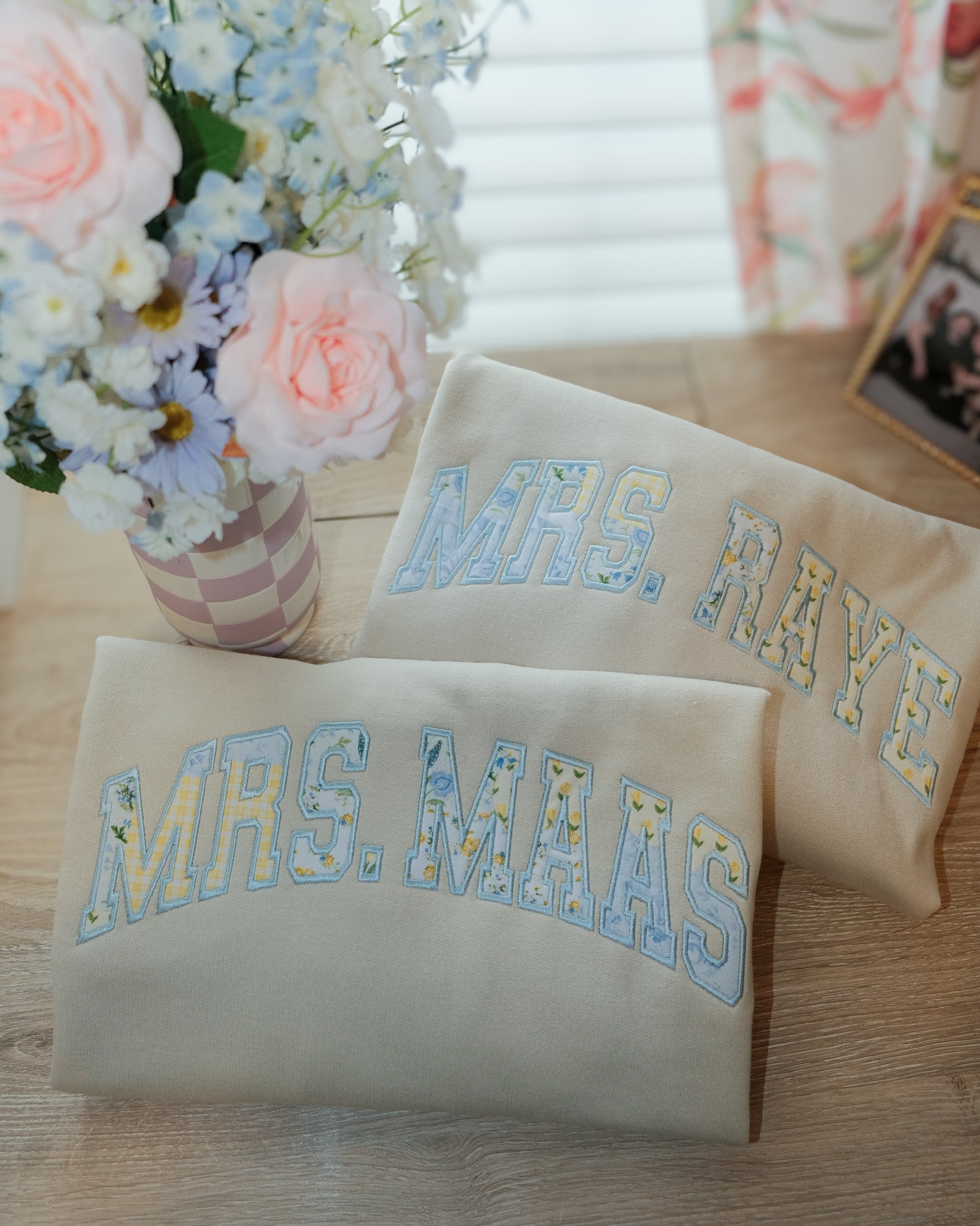 Custom Text Patchwork Embroidered Sweatshirt