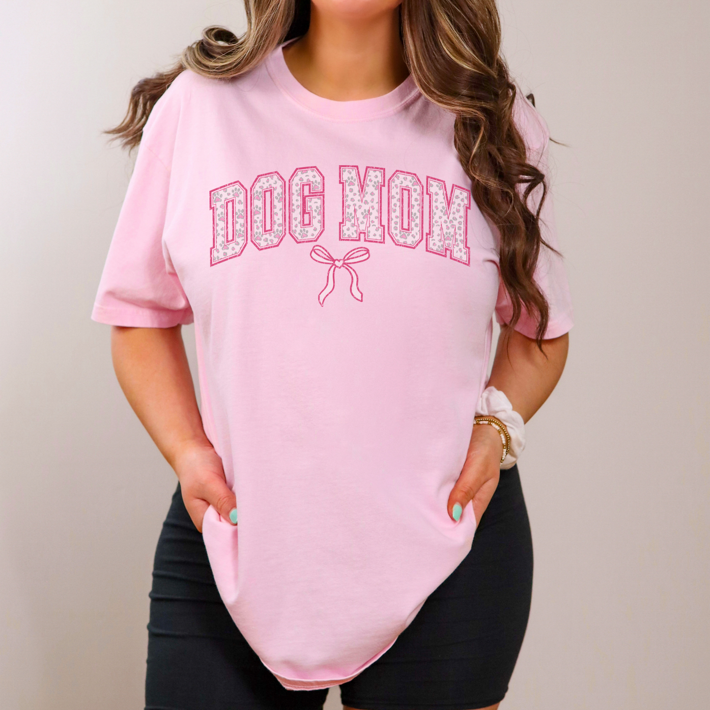 Coquette Dog Mom Bow T Shirt