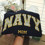 Custom Navy Sailor Patchwork Embroidered Sweatshirt or T Shirt