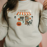 Haunted Latte Lane A Cozy Halloween Coffee Shop Embroidered Sweatshirt or T Shirt