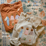 Embroidered Pumpkin Girls Night Sweatshirt or T Shirt