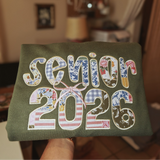 Custom coquette Senior 2026 embroidered graduation Crewneck Pullover or T Shirt