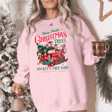 Vintage Pickup and Cartoon Friends Christmas Tree Farm Fresh Sweatshirt