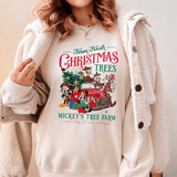 Vintage Pickup and Cartoon Friends Christmas Tree Farm Fresh Sweatshirt