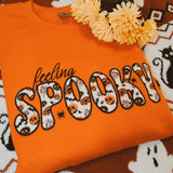 Feelin' Spooky Applique Embroidered Sweatshirt or T Shirt