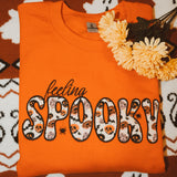 Feelin' Spooky Applique Embroidered Sweatshirt or T Shirt