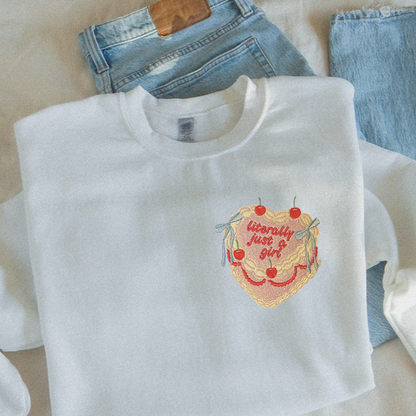 Cute Vintage-Inspired Retro Cake Embroidered Sweatshirt or T-Shirt