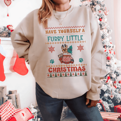 Cozy Yorkie Christmas Sweatshirt