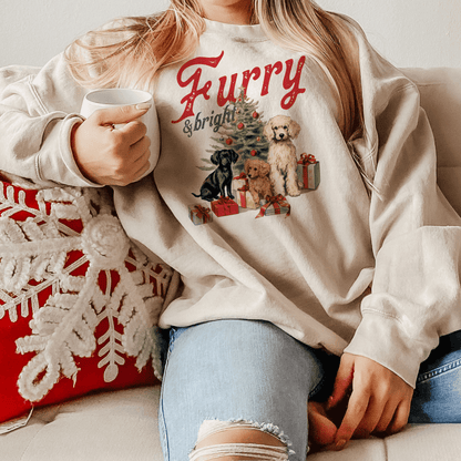 Pawsitively Furry and Bright Pet Themed Festive Sweatshirt