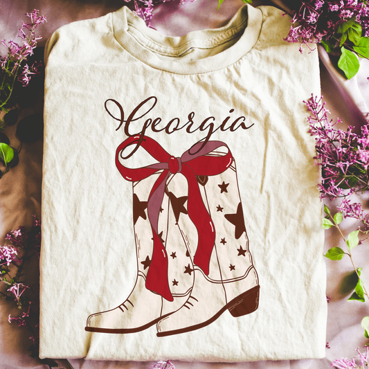 Coquette Inspired Georgia Western Boots T Shirt