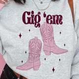 Aggies Pride Gig'em Cowboy Boots Sweatshirt
