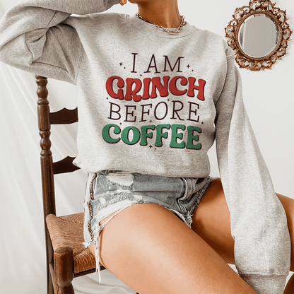 Grinch Before Coffee Festive Sweatshirt